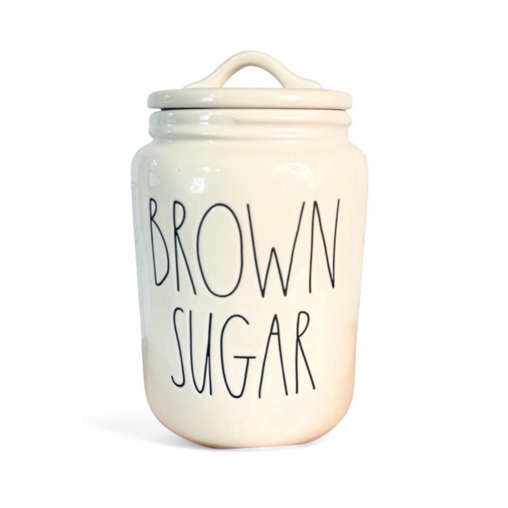 Rae Dunn Brown Sugar Ceramic Canister with Lid Cream Farmhouse LL Stoneware